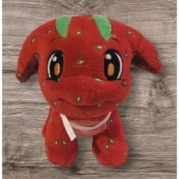 Neopets Strawberry Poogle Plushie Keyquest Stuffed Animal HTF 2008 Jakks 5" Read - Picture 1 of 13